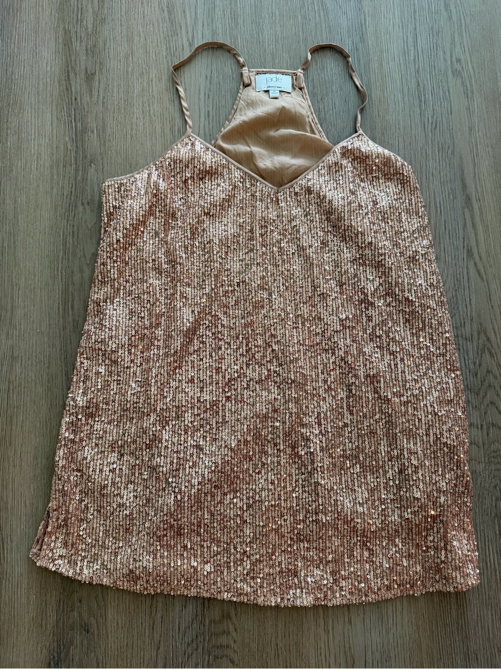 Johnny Was Rose Gold Sequin Cami Top